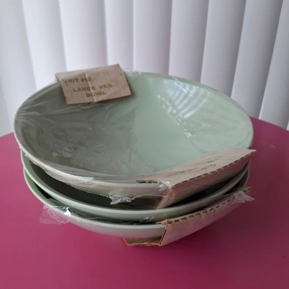 Boonton Melmac Large Vegetable Serving Bowl Seafoam Green Vintage Set of 3 MCM